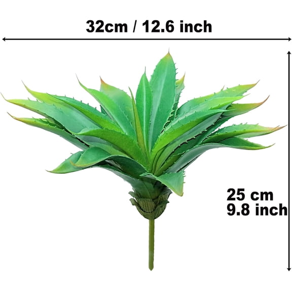 OTGFRF-Large 12.6" Artificial Succulents Aloe Plants Real Touch Fake Flowers Unpotted, Fake Agave Perfect for Home, Wedding, Festival Arrangement (1, Green-Red)