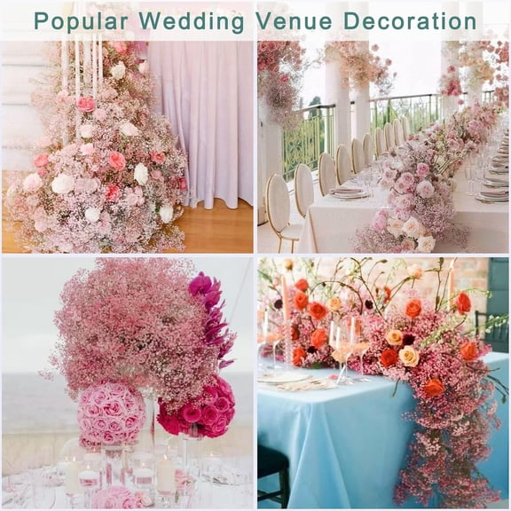 OTGFRF-Large Package Pink Dried Babys Breath Flowers Bouquet, 17In 5000+ Dry Flowers, Natural Gypsophila for Wedding, Gift for Mom Friends, Dry Flowers Bulk for Vase, DIY Wreath Floral, Home Party (5