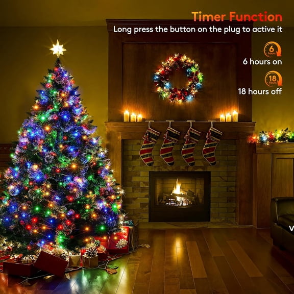 OTGFRF-Long Christmas Lights Indoor Outdoor, 500 LED 174FT UL Certified Christmas Tree Lights with 8 Lighting Modes, Waterproof, Timer, Memory Function for Trees, Yard, Party, Xmas Decor, Multicolor