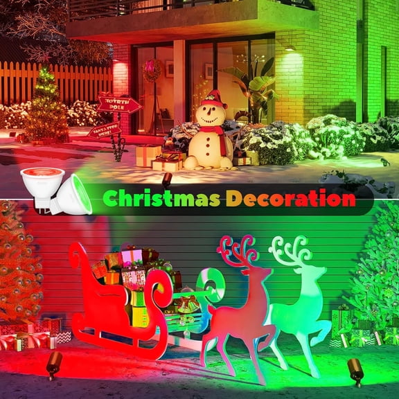 OTGFRF-MR16 Red LED Light Bulbs 6 Pack, 6W (50W Equivalent), GU5.3 Bi-Pin 12V, Non-Dimmable, 38 Beam, Festive Landscape Lighting for Christmas, Porch, Yard, Garden