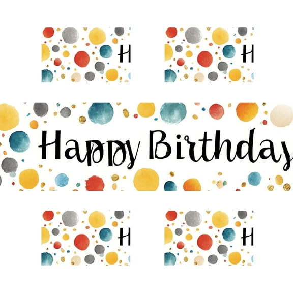 OTGFRF-Merry Christmas Vintage Table Runners and Placemats Set of 4, Abstract Painting Design Woven Fabric Coasters for Dining Table, Kitchen, Party Decor (Happy Birthday-2, Set of 4)