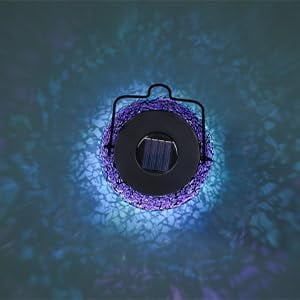 OTGFRF-Mosaic Solar Lantern Outdoor Hanging Waterproof, Glass Purple Mosaic Light Indoor Decorative Table, Garden Decor for Yard Outside, Path, Courtyard, Lawn, Birthday Gift for Mom Women Gardening