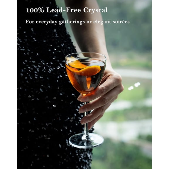 OTGFRF-Nick and Nora Cocktail Glasses, 5.8Oz Hand Blown Martini Glasses Set of 2, 100% Lead-Free Crystal Coupe Glassware, Small Cocktail Glasses for Manhattan, Cosmopolitan, Espresso with Gift Box