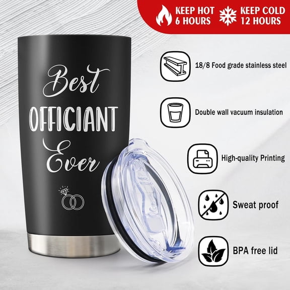 OTGFRF-Officiant Gift Tumbler 20oz, Best Wedding Officiant Ever Gifts from Bride Groom, Thank You/Appreciation Present for Officiant on Wedding Day