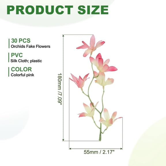 OTGFRF-Orchids Fake Flowers, 30 Pcs Artificial Flower Arrangement Hairpin Headdress Wreath for Floating Candles Vase Home Wedding Centerpiece Decorations, Colorful Pink