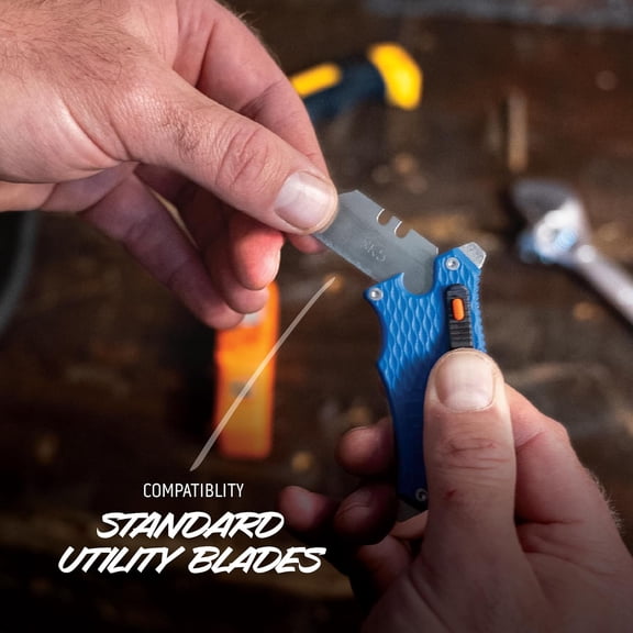 OTGFRF-Outdoor Edge SlideWinder - Utility Knife Multitool with Standard Replaceable Razor Blade, Screwdrivers, Prybar, Bottle Opener and Pocket Clip with Locking Auto-Retracting Blade