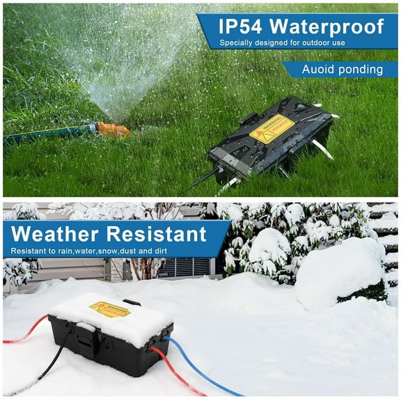 OTGFRF-Outdoor Electrical Box,IP54 Waterproof Outlet Cover for Outdoor Extension Cord,Protect Power Strip w/ 6 Cable Entry Ports for Timer,Plugs,Sockets,Holiday Light Decoration,10.3x5.9x3.7