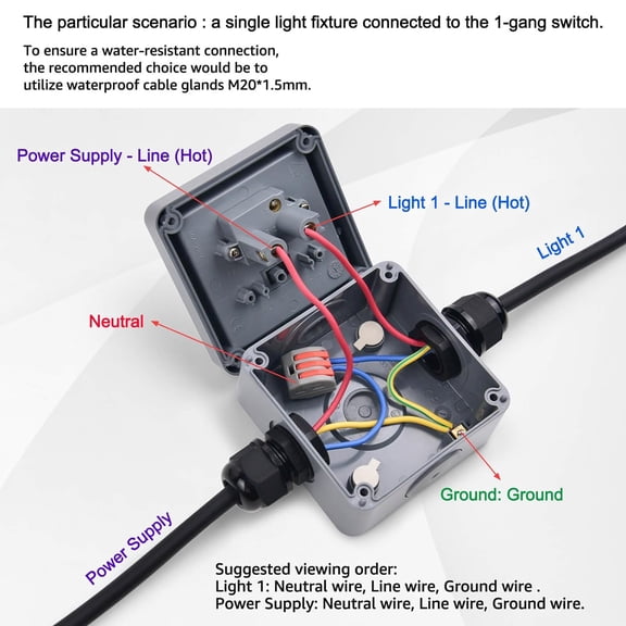 OTGFRF-Outdoor Light Switch Weatherproof,Superink 1 Gang SPDT Outdoor Switch,10A 110-250V,Single Pole Double Throw,2 Way Storm Weatherproof Exterior Switch,Ip66 Rated,3 1/4*2*3 1/4 Inch (82*82*51Mm),