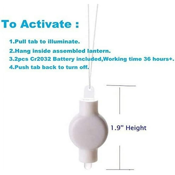 OTGFRF-Paper Lantern Lights,Battery Operated LED Party Lights Bulbs for Paper Lantern Balloons Party Decoration, Waterproof - Warm White 12PACK