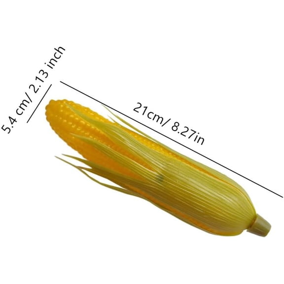 OTGFRF-Plastic Artificial Corn, Lifelike Corn Simulation Fake Corns with Green Shell Vegetable Decorations Photo Props (3 Pack)