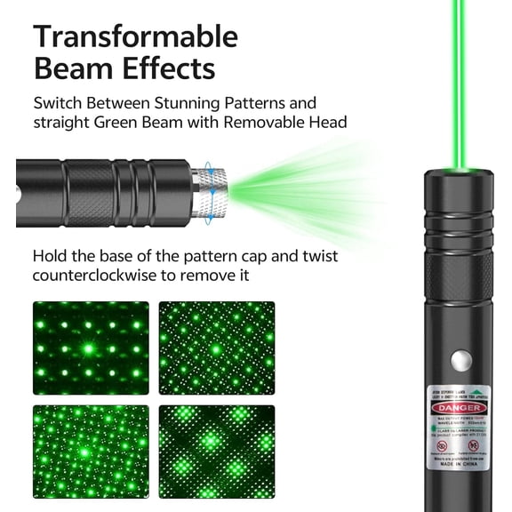 OTGFRF-[Professional] Rechargeable Green Laser Pointer High Power Green Beam Light Long Distance Range for TV/LED/LCD Screens Tactical Flashlights Presentation Office/Classroom/Outdoors [202] (1)