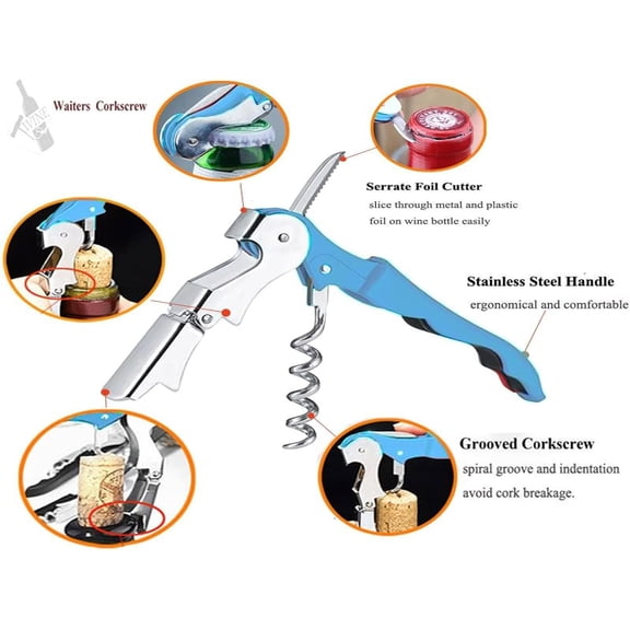 OTGFRF-Professional Waiter Corkscrew Wine Openers Set, Heavy Duty Stainless Steel Hinges Wine Key for Restaurant Waiters, Sommelier, Bartenders
