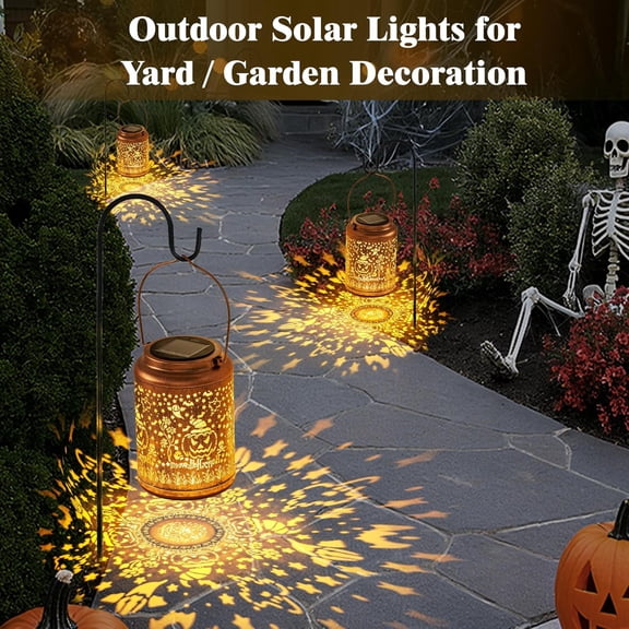 OTGFRF-Pumpkin Solar Lanterns Outdoor Waterproof, Christmas Decorations Outdoor, For Patio/Yard/Garden/Outside/Indoor Decor Birthday Gifts for Women/Men