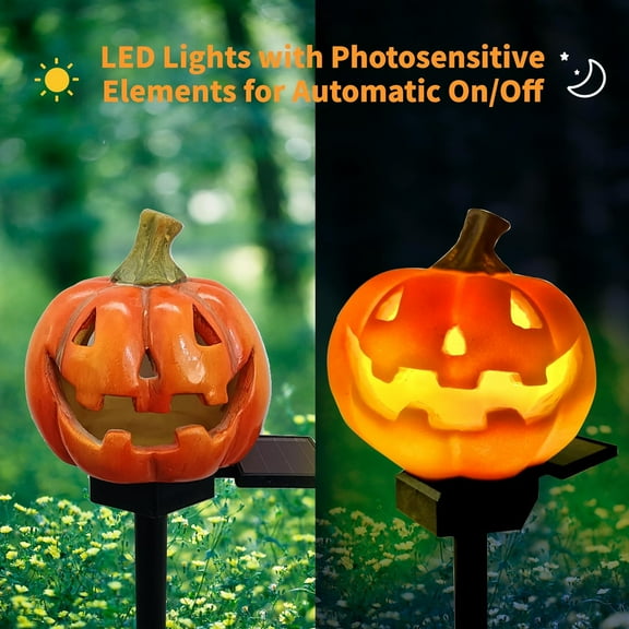 OTGFRF-Pumpkin Solar Light - LED Waterproof Pumpkin Light for Garden, Balcony, Yard, Lawn, Pathway, Walkway - Garden Solar Powered Outdoor Decor,Stunning Halloween Decorations