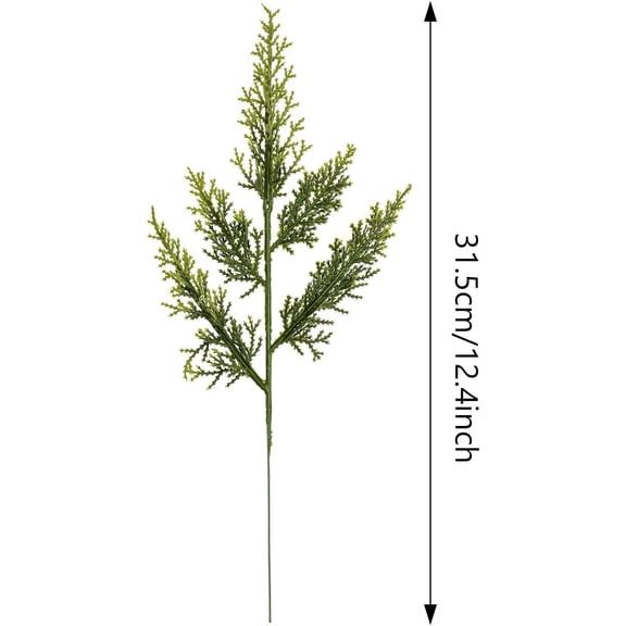 OTGFRF-Real Touch Artificial Pine Branches Pack of 24 Christmas Greenery Stems Faux Cedar Leaves Sprays Winter Evergreen Picks Needles for Xmas Vase Filler Garland Wreath Craft Home Decoration (24, G