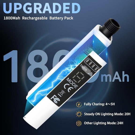 OTGFRF-Rechargeable Battery Operated String Lights - 22ft 50LEDs Crystal Globe String Lights, IP65 Waterproof Battery Fairy Lights with Remote Timer for Bedroom Outdoor Camping Christmas Warm White