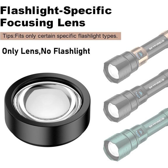 OTGFRF-Rechargeable Flashlight Lens for 1097,Zoomable Waterproof Bright Flash Light Lens for Camping Essentials Outdoor Home-Only Lens No Flashlight