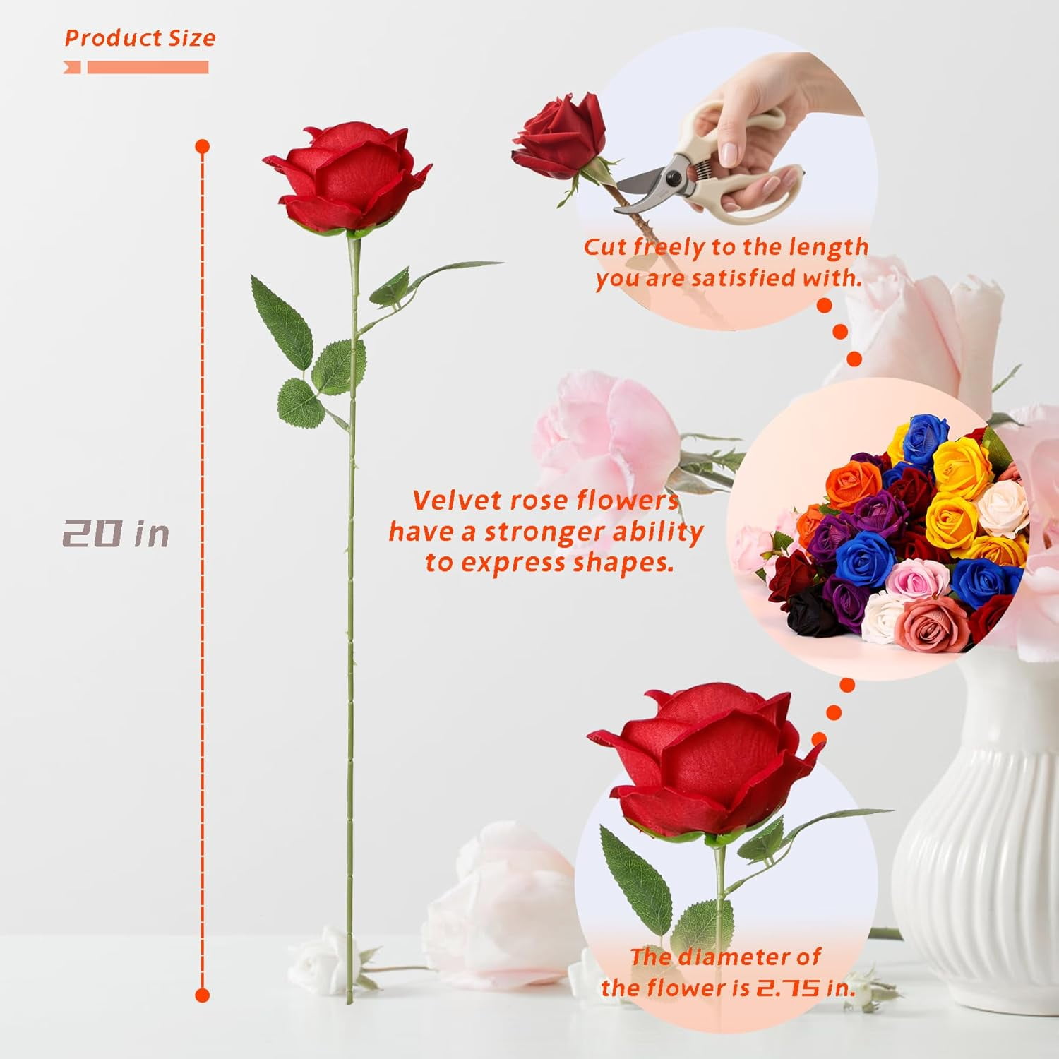 OTGFRFRed Artificial Rose Flowers, 12 Pcs Silk Roses with Long Stems — free download