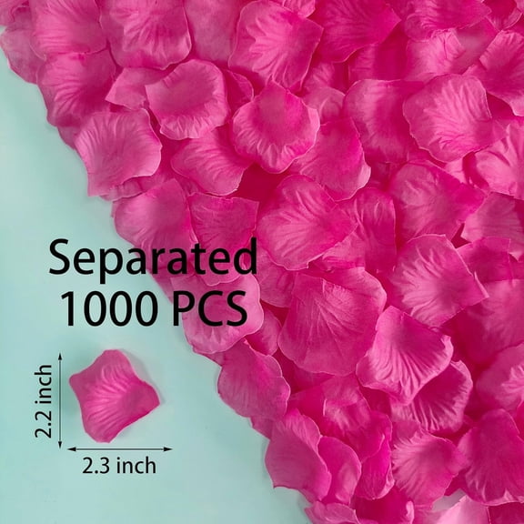 OTGFRF-Separated 1000 PCS Artificial Magenta Rose Petals for Romantic Night,Faux Fuchsia Flower Petals for Flower Girl Weddings Party Romantic Decoration(Ready-to-use)