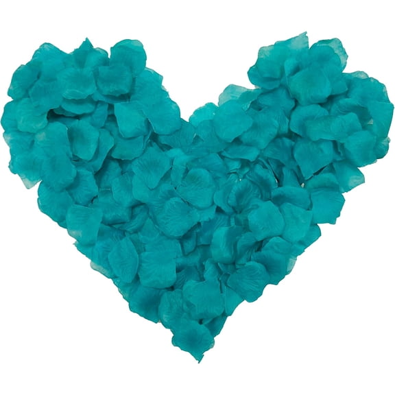 OTGFRF-Separated 1000 PCS Artificial Turquoise Blue Rose Petals for Romantic Night ,Faux Turquoise Blue Flower Petals for Flower Girl Weddings Valentine Day Party Romantic Decoration(Ready-to-use)