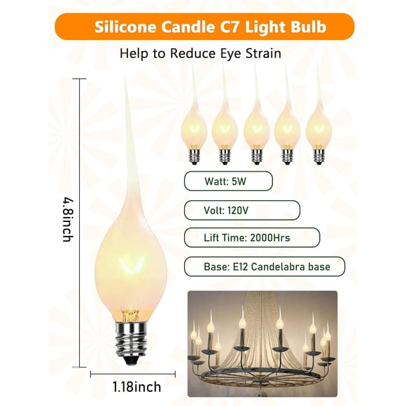 Silicone Dipped Candle Light Bulbs