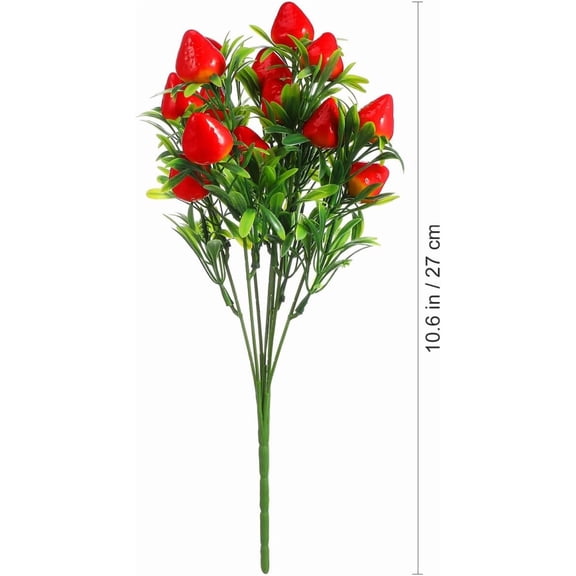 OTGFRF-Simulated Strawberry Bouquet - 3Pcs Artificial Red Strawberry Branches for Home and Holiday Decor PVC Decorative Flowers for Parties and Photography Props