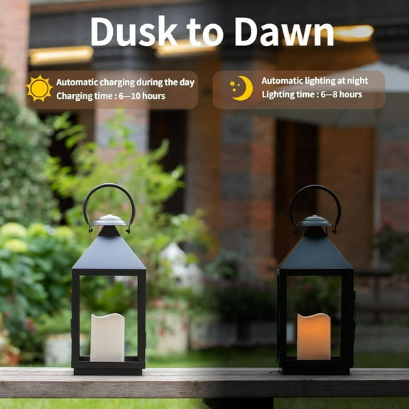 OTGFRF-Solar Candles Outdoor Waterproof, 3" x 4.5" Ivory White Flameless Candles, Dusk to Dawn Light Sensor, LED Rechargeable Pillar Solar Candles for Outdoor Lanterns, Patio Decor