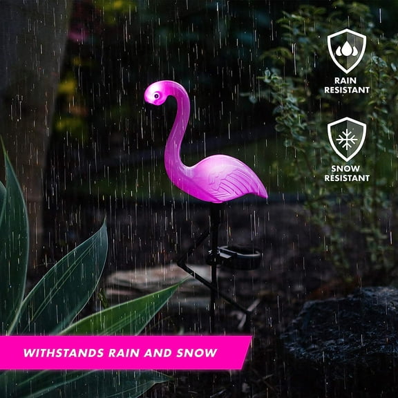 OTGFRF-Solar Flamingo Lights Outdoor | Pink Flamingo Yard Decorations | Lawn Light Stakes Garden Ornaments