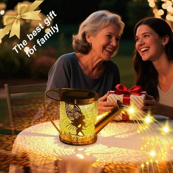 OTGFRF-Solar Garden Fairy Watering Can Lights Outdoor IP65 Waterproof Watering Can Hanging Lanterns Garden Decor, Solar Powered LED Patio Yard Pathway Lights Fairy Gardening Gifts for Mom Women Birth