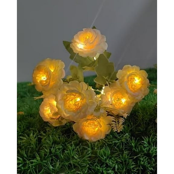 OTGFRF-Solar Garden Light 2 Packs, 42 LEDs Outdoor Solar Lighting with Hibiscus Flowers, Waterproof Outdoor Garden Light for Patio, Courtyard, Pathway Decoration