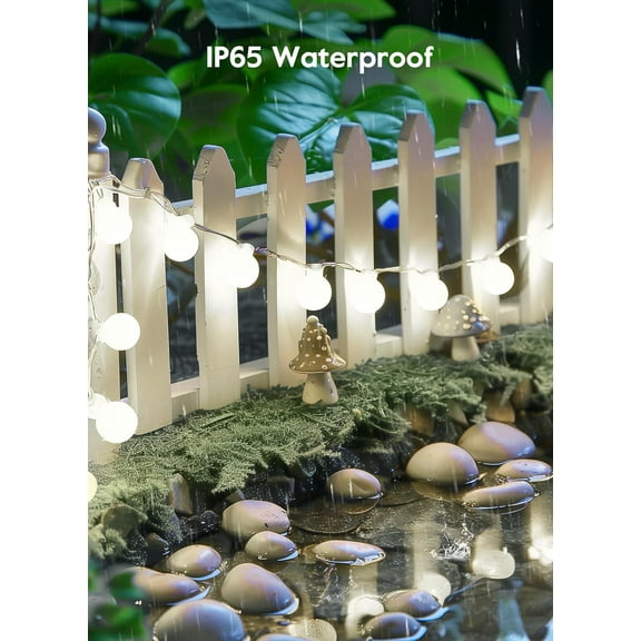 OTGFRF-Solar Lights Outdoor Waterproof, 19.6Ft 60 LED Globe Solar String Lights for Outside, 8 Modes Outdoor Solar Lights for Yard Balcony Patio Tree Canopy Party (Pure White)