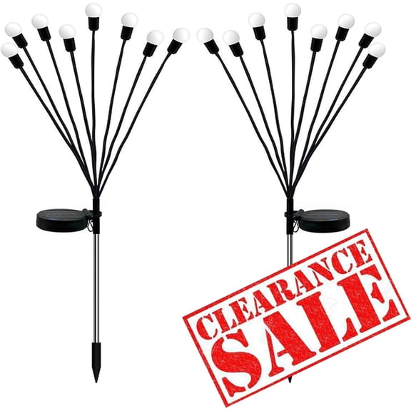 OTGFRF-Solar Powered Firefly Lights, Solar Powered Courtyard Lights, Outdoor Waterproof, Swaying in The Wind, Garden Lawn Terrace Channel Decorative Lights, Decorative Gardening Gifts (2 Pack(16LED))