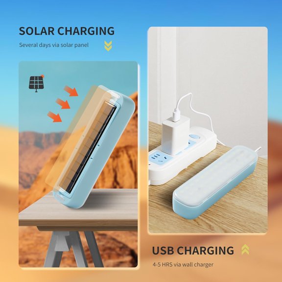 OTGFRF-Solar Rechargeable Camping Lantern - 2000 Lumens, 4 Light Modes, Solar & USB Charging (Blue)