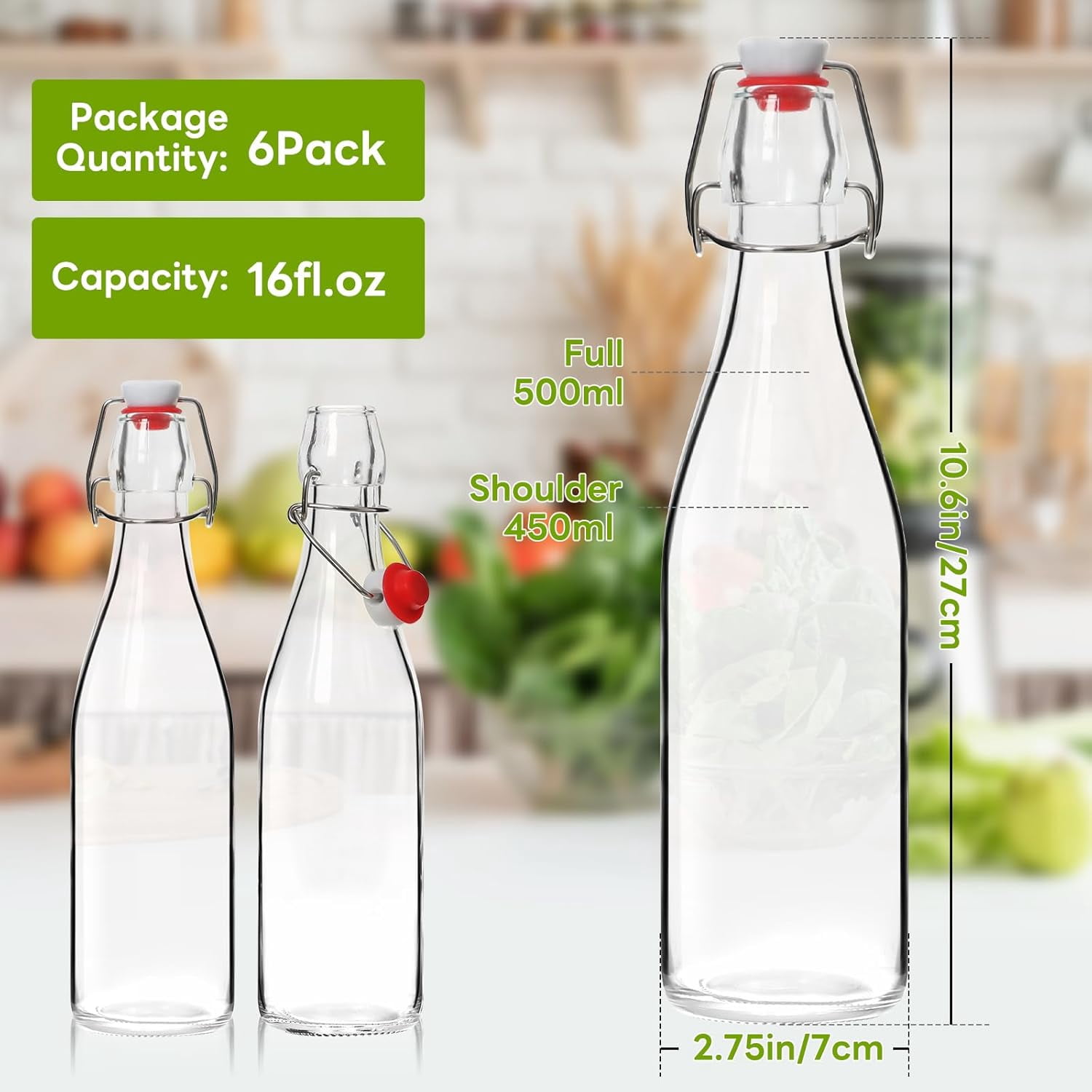 Set Of 2 Diamond-Shaped Glass Bottles With Rubber Stoppers – Includes Funnel & Blank Labels, Leak-Proof Storage - View #11