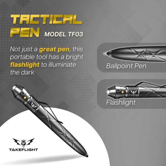 OTGFRF-Tactical Pen Multi-Tool - Self Defense, EDC LED Flashlight & Pen - Ideal for Military & Outdoor Survival Gear - Ultimate Gift for Him - Unique Pen Gift for Brother or Dad
