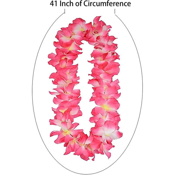 OTGFRF-Thicken 41 Inch Pink Hawaiian Leis for Graduation Party, Dance Party, Photo Prop in Outdoors (12 Pcs)