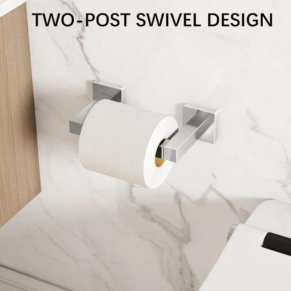 OTGFRF-Toilet Paper Holder Wall Mounted Post Pivoting Square Tissue Holders Roll Holder Hangers for Bathroom Commercial Toilet Paper Dispenser, Brushed Nickel