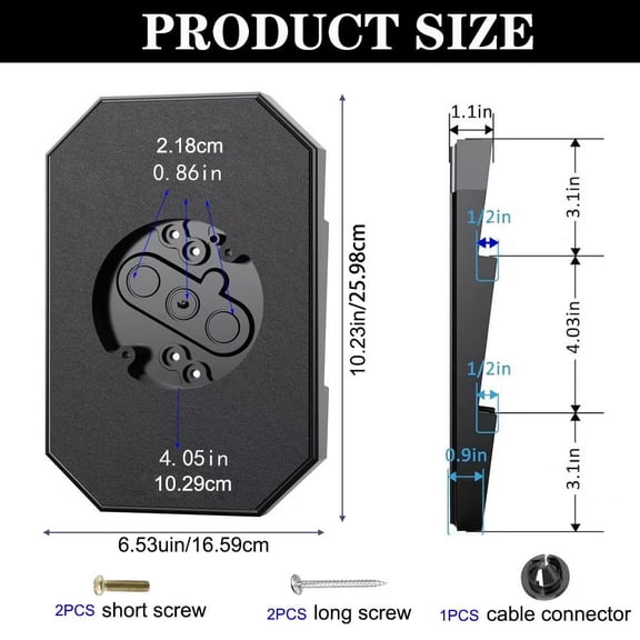OTGFRF-Vinyl Siding Lamp Mounting Blocks, 8141DBL Outdoor Siding Light Mounting Plate Kit with Buit-in Electrical Box for 1/2 inch Lap Double and 4 inch Vertical Double Siding Lap (Black)