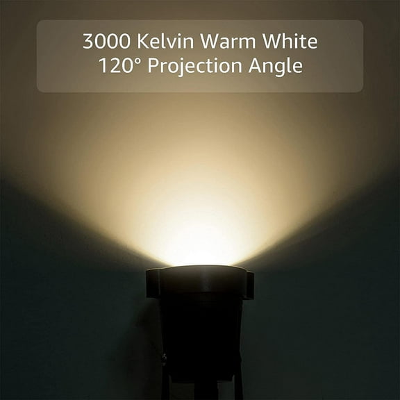 OTGFRF-Warm White Yard Spot Lights, Outdoor Spotlights LED Landscape Lights 5W 3000K IP65 Waterproof Uplights with Spiked Stand for Lawn Wall Tree Flag Frond Porch House, US 3-Plug, 4 Lights