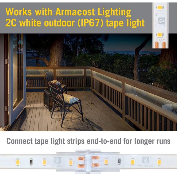 OTGFRF-White/Single Color IP67 Outdoor Tape to Tape Splice Connector - 4 Pack, 560825
