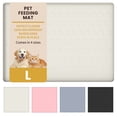 thumbnail image 1 of OTHER LOVE 24"x16" Silicone Pet Food Mat, Waterproof Non-Slip Dog Cat Bowl Mat with Raised Edge, White, 1 of 9