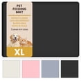 thumbnail image 1 of OTHER LOVE 28"x20" Silicone Pet Food Mat, Waterproof Non-Slip Dog Cat Bowl Mat with Raised Edge, Black, 1 of 8