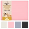 thumbnail image 1 of OTHER LOVE 28"x20" Silicone Pet Food Mat, Waterproof Non-Slip Dog Cat Bowl Mat with Raised Edge, Pink, 1 of 11