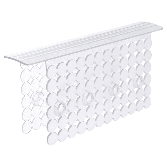 OTHWAY 9.5"x12" Non-Slip Double Sink Divider Protector Mat - Heavy-Duty Dish Drying Rack with Strong Suction Cups, Easy to Clean & No Smell Kitchen Sink Tray for Glassware, Plates & Dishes (Clear)