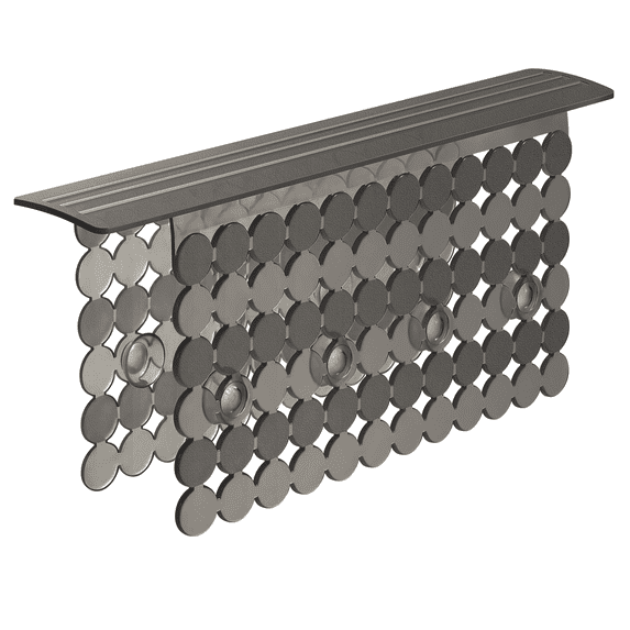 OTHWAY 9.5"x12" Non-Slip Double Sink Divider Protector Mat Heavy-Duty Dish Drying Rack with Strong Suction Cups, Easy to Clean & No Smell Kitchen Sink Tray for Glassware, Plates & Dishes (Dark Gray)