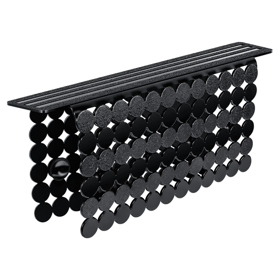 OTHWAY 9.5"x12" Non-Slip Double Sink Divider Protector Mat - Heavy-Duty Dish Drying Rack with Strong Suction Cups, Easy to Clean & No Smell Kitchen Sink Tray for Glassware, Plates & Dishes (Black)