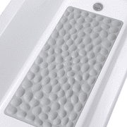 OTHWAY Bathtub Mat Non Slip, Rubber Bath Mat for Kids for Baby, 16x31.5 inch Large Bath Mats for Bathroom Tub with Strong Suction Cups (Gray)