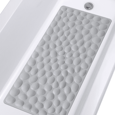 OTHWAY Bathtub Mat Non Slip, Rubber Bath Mat for Kids for Baby, 16x31.5 inch Large Bath Mats for Bathroom Tub with Strong Suction Cups (Gray)