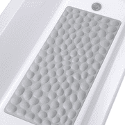 OTHWAY Bathtub Mat Non Slip, Rubber Bath Mat for Kids for Baby, 16x31.5 inch Large Bath Mats for Bathroom Tub with Strong Suction Cups (Gray)