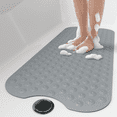 thumbnail image 1 of OTHWAY No Suction Cup Bath Mat: 39x16inch Extra Long Bathmat, Machine Washable, Made of Nature Rubber, Protect Your Bathtub (Dark Gray), 1 of 9
